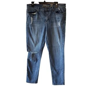 Seven7 Girlfriend Jeans Women's‎ Size 10 Blue Mid Rise Stretch Denim Casual